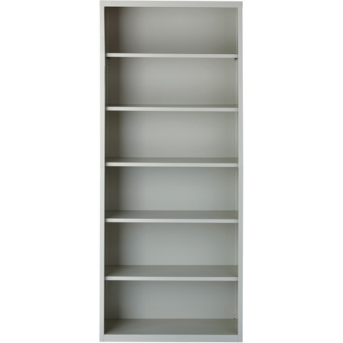 Lorell Fortress Series Bookcase - 34.5" x 13" x 82" - 6 x Shelf(ves) - Light Gray - Powder Coated - (LLR41292)