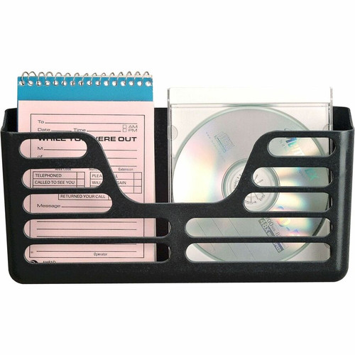 Lorell Cubicle Pocket File - 30% Recycled - Black - Plastic - 1 Each (LLR80663)