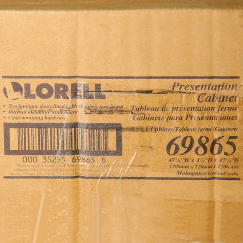 Lorell Dry-erase Whiteboard Presentation Cabinet - Hinged Door - 1 Each - 47.3" x 47.3" x 4.8" (LLR69865)