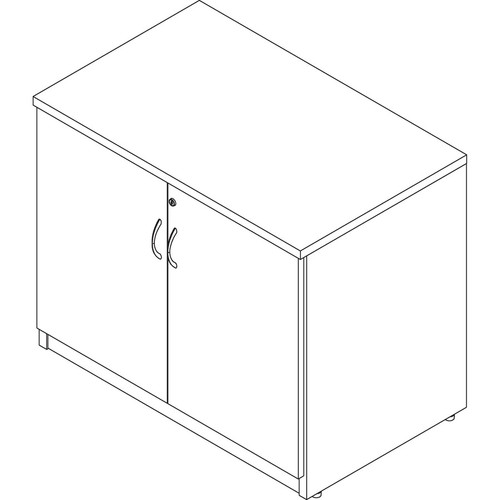 Lorell Essentials Series 2-Door Storage Cabinet - 36" x 22.5" x 29.5" - 2 x Door(s) - Cherry - - - (LLR69611)