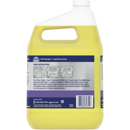Dawn Manual Pot/Pan Detergent - 128 fl oz (4 quart) - Lemon Scent - 4 / Carton - Long Lasting - (PGC57444)