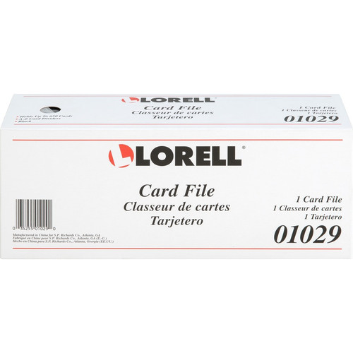 Lorell Desktop Business Card File - 650 Card Capacity - Black, Smoke (LLR01029)