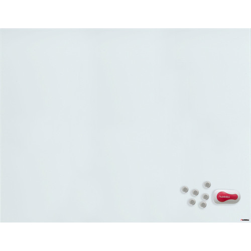 Lorell Magnetic Dry-Erase Glass Board - 46.5" (3.9 ft) Width x 36" (3 ft) Height - White Glass - - (LLR52508)