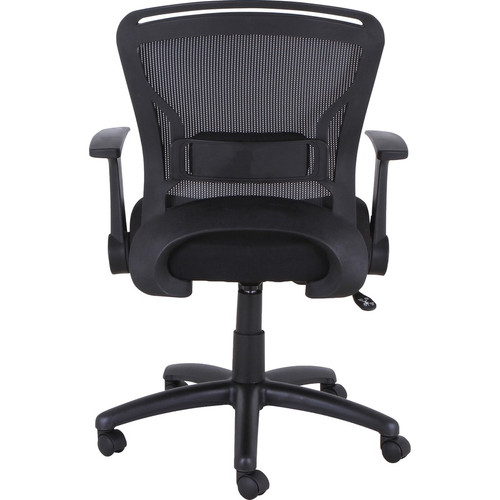 Lorell Flipper Arm Mid-back Office Chair - Fabric Seat - Mid Back - 5-star Base - Black - 1 Each (LLR59519)