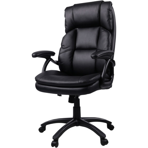 Lorell High-back Cushioned Office Chair - Bonded Leather Seat - Bonded Leather Back - High Back - - (LLR59535)