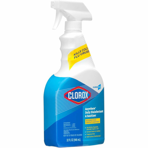 CloroxPro Anywhere Daily Disinfectant and Sanitizer - 32 fl oz (1 quart) - 12 / Carton - - (CLO01698CT)