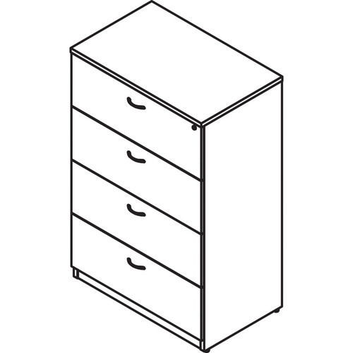 Lorell Essentials Series 4-Drawer Lateral File - 1" Top, 35.5" x 22"54.8" , 0.1" Edge - 4 x File - (LLR34387)