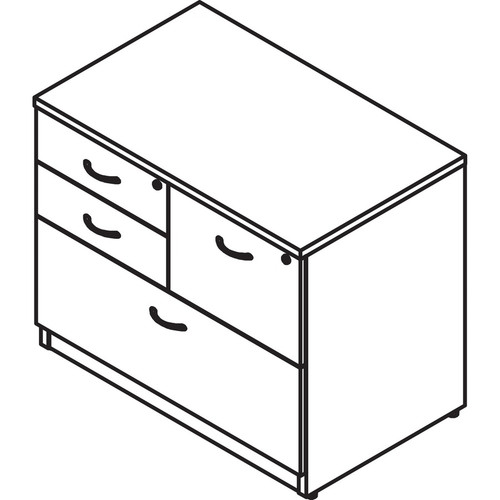 Lorell Essentials Series Box/Box/File Lateral File - 1" Side Panel, 0.1" Edge, 35.5" x 22"29.5" - 4 (LLR69540)