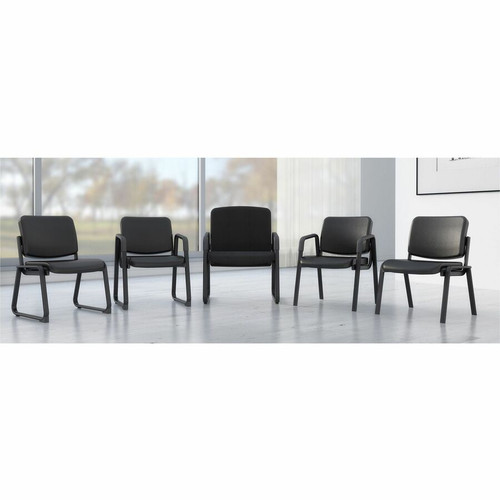 Lorell Big & Tall Upholstered Guest Chair - Black Plywood, Fabric Seat - Black Plywood, Fabric Back (LLR84586)