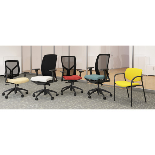 Lorell Executive Mesh High-Back Office Chair - Black Fabric Seat - High Back - Armrest - 1 Each (LLR83104)