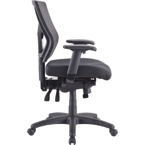 Lorell Conjure Executive Mesh Mid-back Chair - Black Seat - Black Mesh Back - Mid Back - 5-star - 1 (LLR62001)