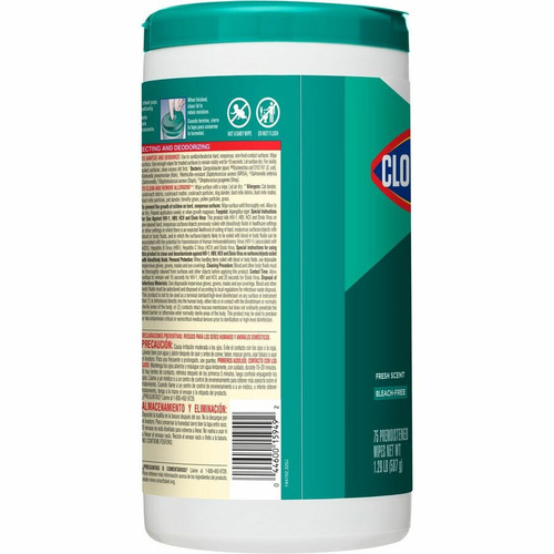 CloroxPro Disinfecting Wipes - Ready-To-Use - Fresh Scent - 75 / Canister - 480 / Pallet - - (CLO15949PL)