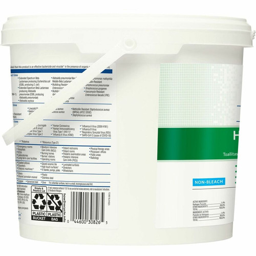 Clorox Healthcare Hydrogen Peroxide Cleaner Disinfectant Wipes - 185 / Bucket - 100 / Pallet - - (CLO30826PL)