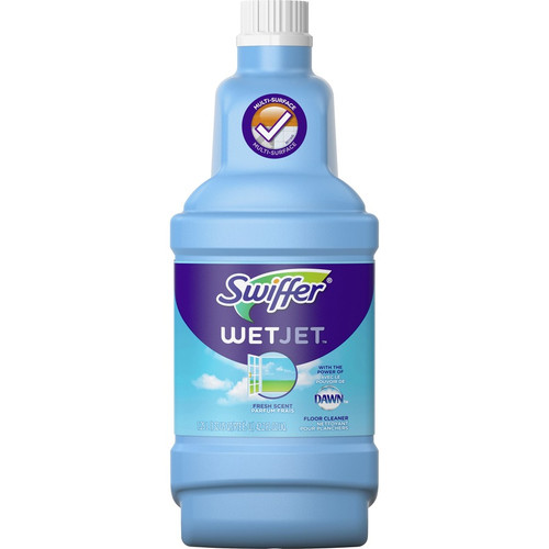 Swiffer WetJet Floor Cleaner - 42.2 fl oz (1.3 quart) - Open-Window Fresh Scent - 4 / Carton - - (PGC77810CT)