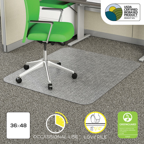 Deflecto EconoMat Chair Mat - Commercial, Carpet - 48" Length x 36" Width x 0.100" Thickness - - - (DEFCM11142PB)