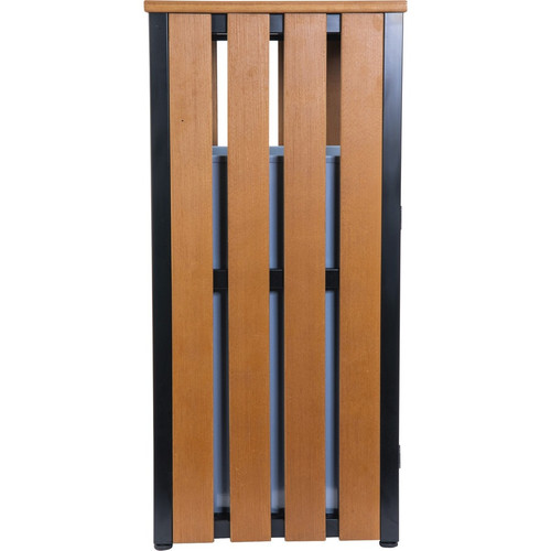 Lorell Faux Wood Outdoor Waste Bin - Rectangular - Weather Resistant - 33.6" Height x 15.8" Width x (LLR42692)