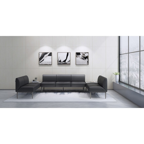 Lorell Contemporary Reception Collection Single Metal Bases - 4.5" x 9.8"1.5" - Material: Metal - (LLR86932)