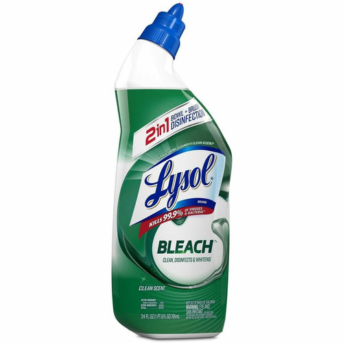 Lysol Bleach Toilet Bowl Cleaner - 24 fl oz (0.8 quart)Bottle - 9 / Carton - Disinfectant, - Blue (RAC98014CT)