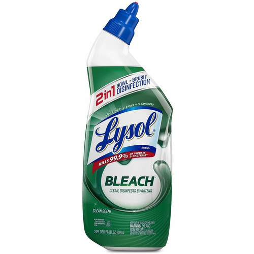 Lysol Bleach Toilet Bowl Cleaner - 24 fl oz (0.8 quart)Bottle - 9 / Carton - Disinfectant, - Blue (RAC98014CT)