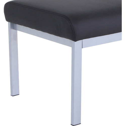 Lorell Healthcare Reception Guest Bench - Silver Powder Coated Steel Frame - Four-legged Base - - - (LLR66999)