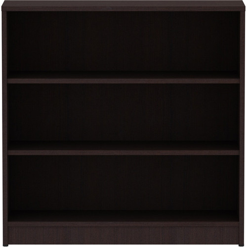 Lorell Laminate Bookcase - 36" x 12" x 36" - 3 x Shelf(ves) - Laminated, Sturdy, Contemporary Edge, (LLR18276)