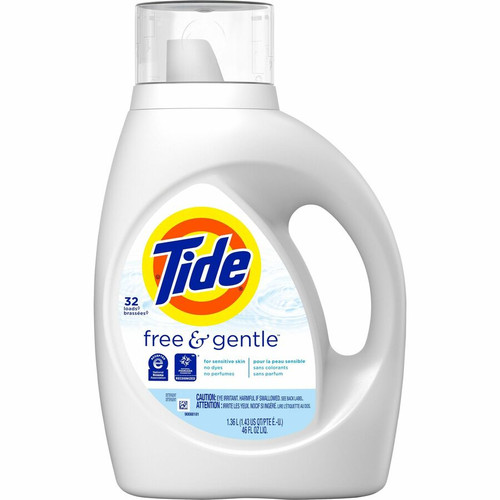 Tide Free & Gentle Detergent - 46 fl oz (1.4 quart) - 6 / Carton - Hypoallergenic, Dye-free, (PGC41823CT)