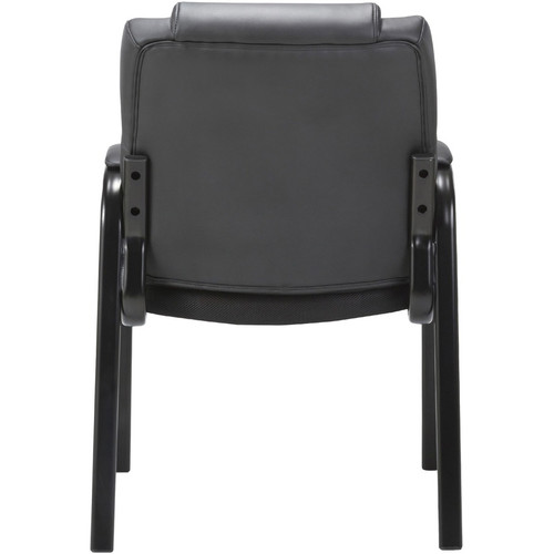 Lorell Low-back Cushioned Guest Chair - Black Bonded Leather Seat - Black Bonded Leather Back - - - (LLR67002)