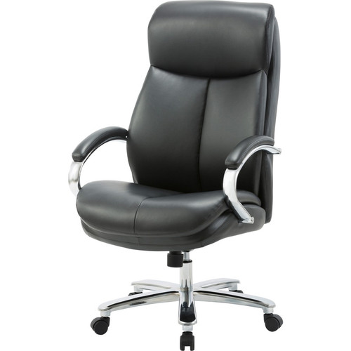 Lorell Big & Tall High-Back Chair - Bonded Leather Seat - Black Bonded Leather Back - High Back - - (LLR67004)