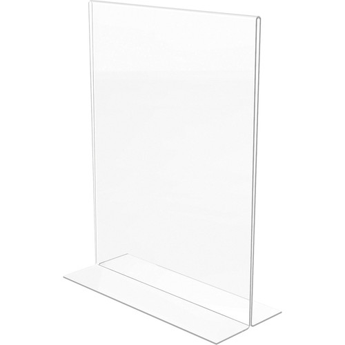 Lorell T-base Standing Sign Holders - Support 8.50" x 11" Media - Acrylic - 2 / Pack - Clear (LLR49207)