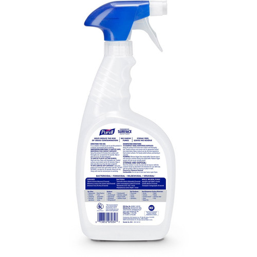 PURELL Foodservice Surface Sanitizer - 32 fl oz (1 quart)Spray Bottle - 6 / Carton - - Clear (GOJ334106)