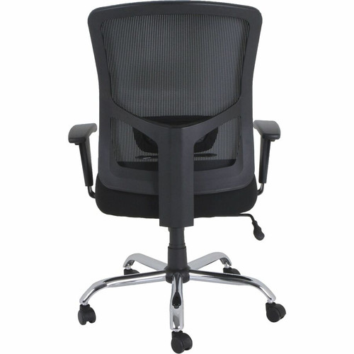 Lorell High-capacity Mesh High-back Task Chair - Fabric Seat - Mid Back - 5-star Base - Black - 1 (LLR62625)