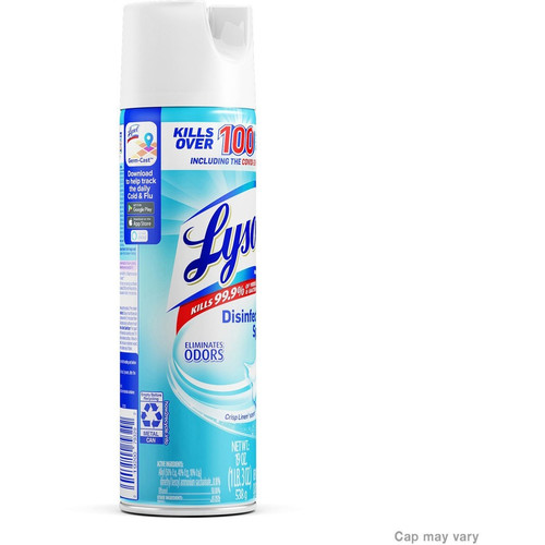 Lysol Crisp Linen Disinfectant Spray - 19 fl oz (0.6 quart) - Crisp Linen Scent - 12 / Carton - to (RAC79329CT)
