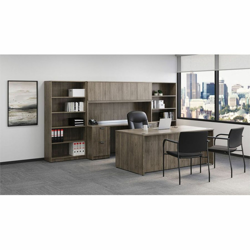 Lorell Prominence 2.0 Hutch - 72" x 16"39" - 4 Door(s) - Material: Particleboard - Finish: Gray (LLRPH7239GE)