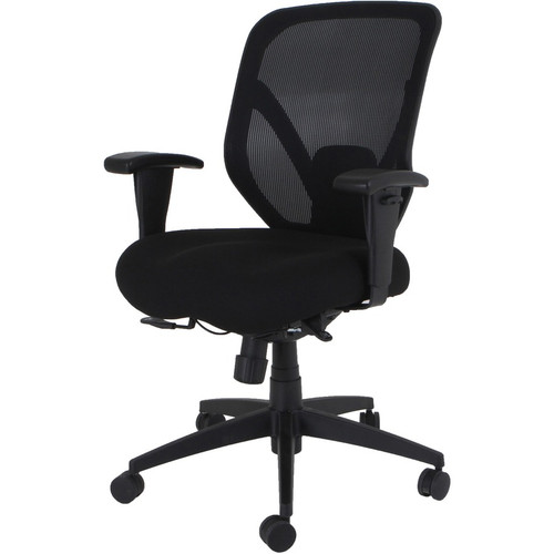 Lorell Executive Mesh High-Back Office Chair - Black Fabric Seat - Black Mesh Back - High Back - - (LLR40212)