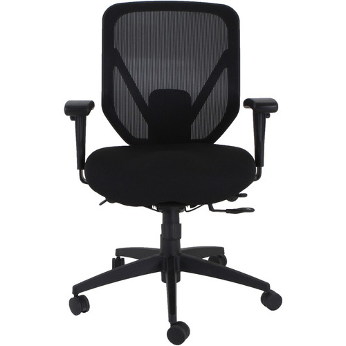 Lorell Executive Mesh High-Back Office Chair - Black Fabric Seat - Black Mesh Back - High Back - - (LLR40212)