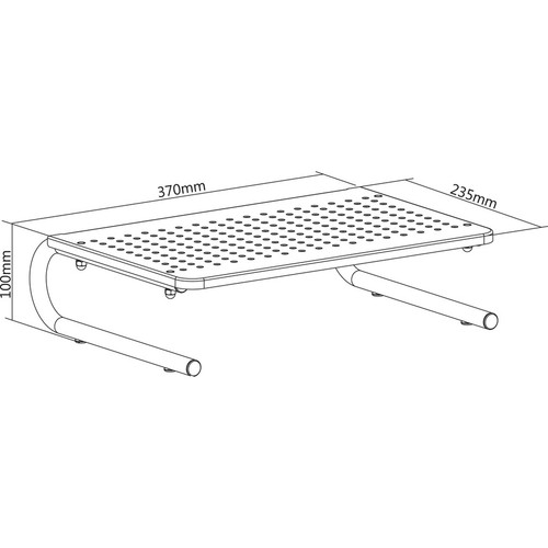 Lorell Monitor/Laptop Stand - 20 lb Load Capacity - 5.5" Height x 14.5" Depth - Desktop - Steel - - (LLR18330)