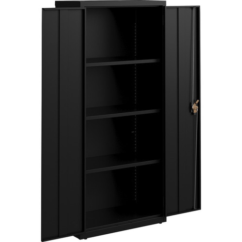 Lorell Fortress Series Slimline Storage Cabinet - 30" x 15" x 66" - 4 x Shelf(ves) - 720 lb Load - (LLR69830BK)