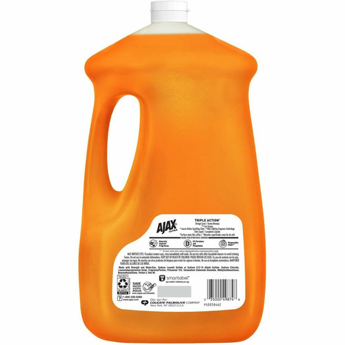 AJAX Triple Action Dish Soap - 90 fl oz (2.8 quart) - Orange Scent - 1 Each - Pleasant Scent, - (CPC149874)