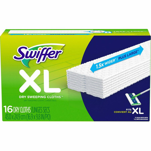 Swiffer Sweeper XL Dry Sweeping Cloths - X-Large - White - 16 Per Box - 4 / Carton (PGC96826CT)