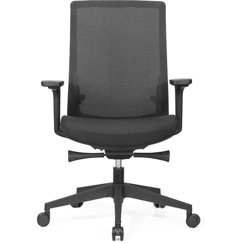 Lorell Mid-back Mesh Chair - Mid Back - 5-star Base - Black - Armrest - 1 Each (LLR42180)