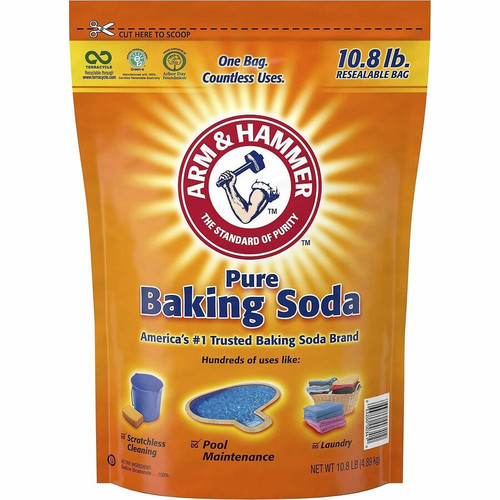Arm & Hammer Pure Baking Soda - 172.80 oz (10.80 lb)Bag - 4 / Carton - Resealable, Odor Deodorize - (CDC3320000341)