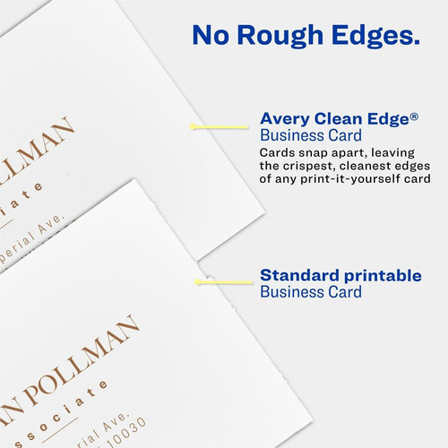 Avery Clean Edge Business Cards - 145 Brightness - 3 1/2" x 2" - 400 / Box - Heavyweight, - (AVE5877)