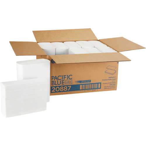 Pacific Blue Ultra Big Fold Z Premium Paper Towels - 1 Ply - 10.40" x 10.80" - White - 220 Per Pack (GPC20887)