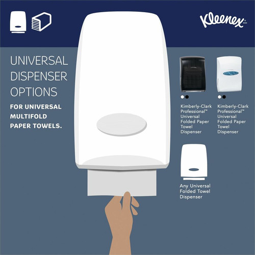 Kleenex Multi-Fold Paper Towels - 9.20" x 9.40" - White - 150 Per Pack - 16 / Carton (KCC01890)