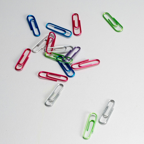 Officemate Translucent #2 Vinyl Paper Clips - No. 2 - 600 / Box - Blue, Purple, Green, Red, Silver (OIC97211)