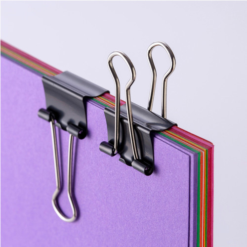 Officemate Binder Clips, Small - Small - 0.8" Width - 0.37" Size Capacity - 12 / Box - Black (OIC99020)