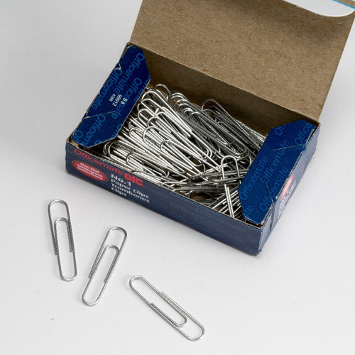 Officemate #1 Non-skid Paper Clips - No. 1 - 1.8" Length x 0.5" Width - Non-skid - 1000 / Pack - - (OIC99912)