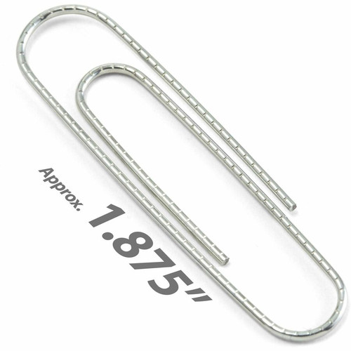 Officemate Giant Non-skid Paper Clips - Jumbo - 2" Length x 0.5" Width - 1000 / Pack - Silver - (OIC99915)