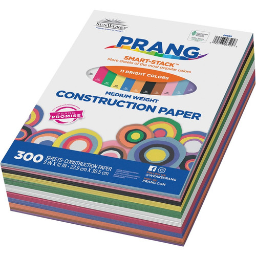 Prang Smart-Stack Construction Paper - Multipurpose - 9"Width x 12"Length - 300 / Pack - Assorted (PAC6525)