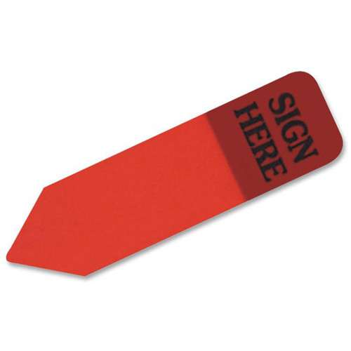 Redi-Tag Sign Here Arrow Flags Dispenser Refills - 720 x Red - 1 7/8" x 9/16" - Arrow - "SIGN HERE" (RTG91002)
